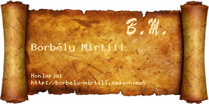 Borbély Mirtill névjegykártya