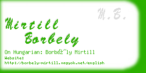 mirtill borbely business card
